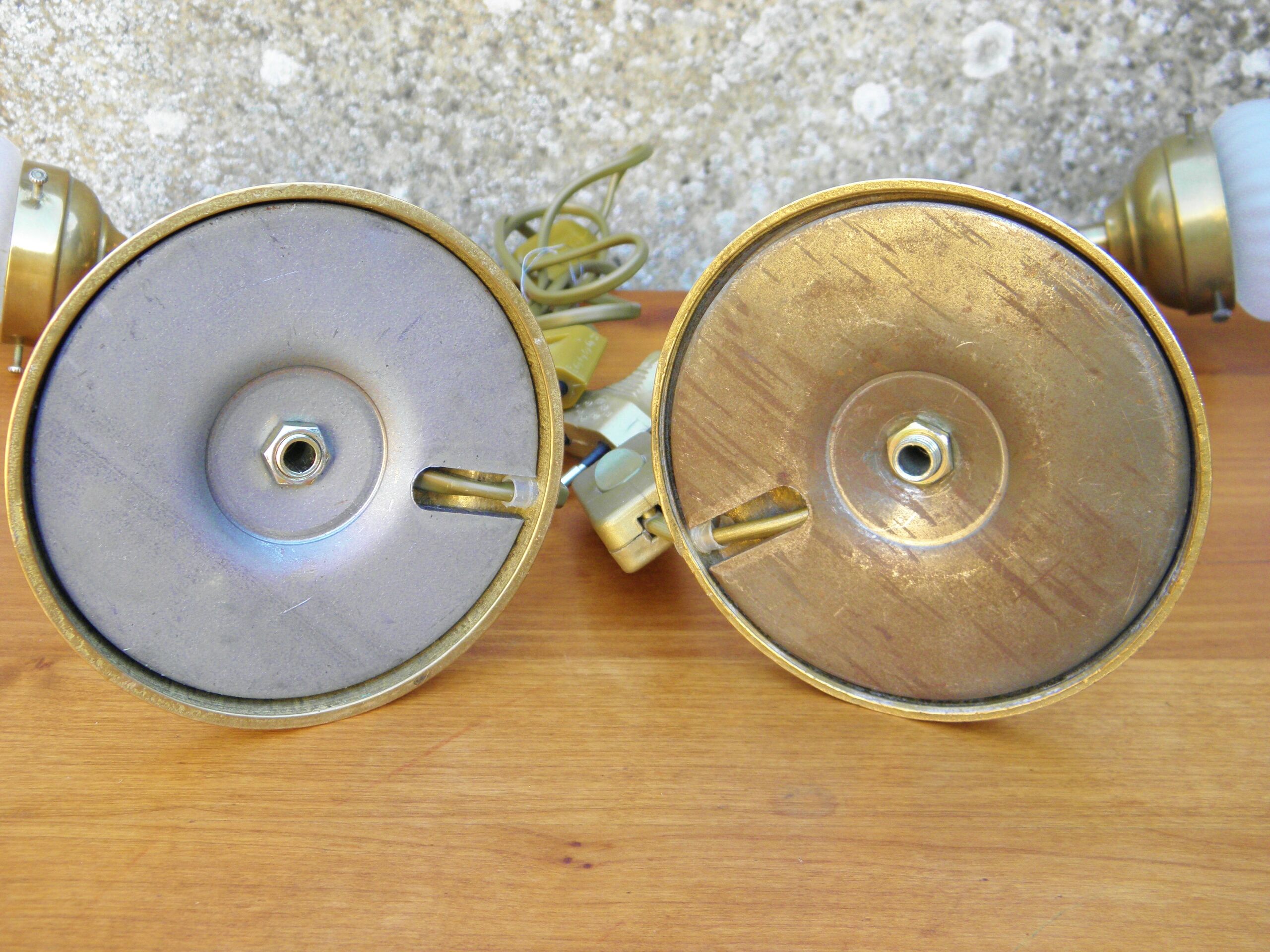 Pair of brass table lamps