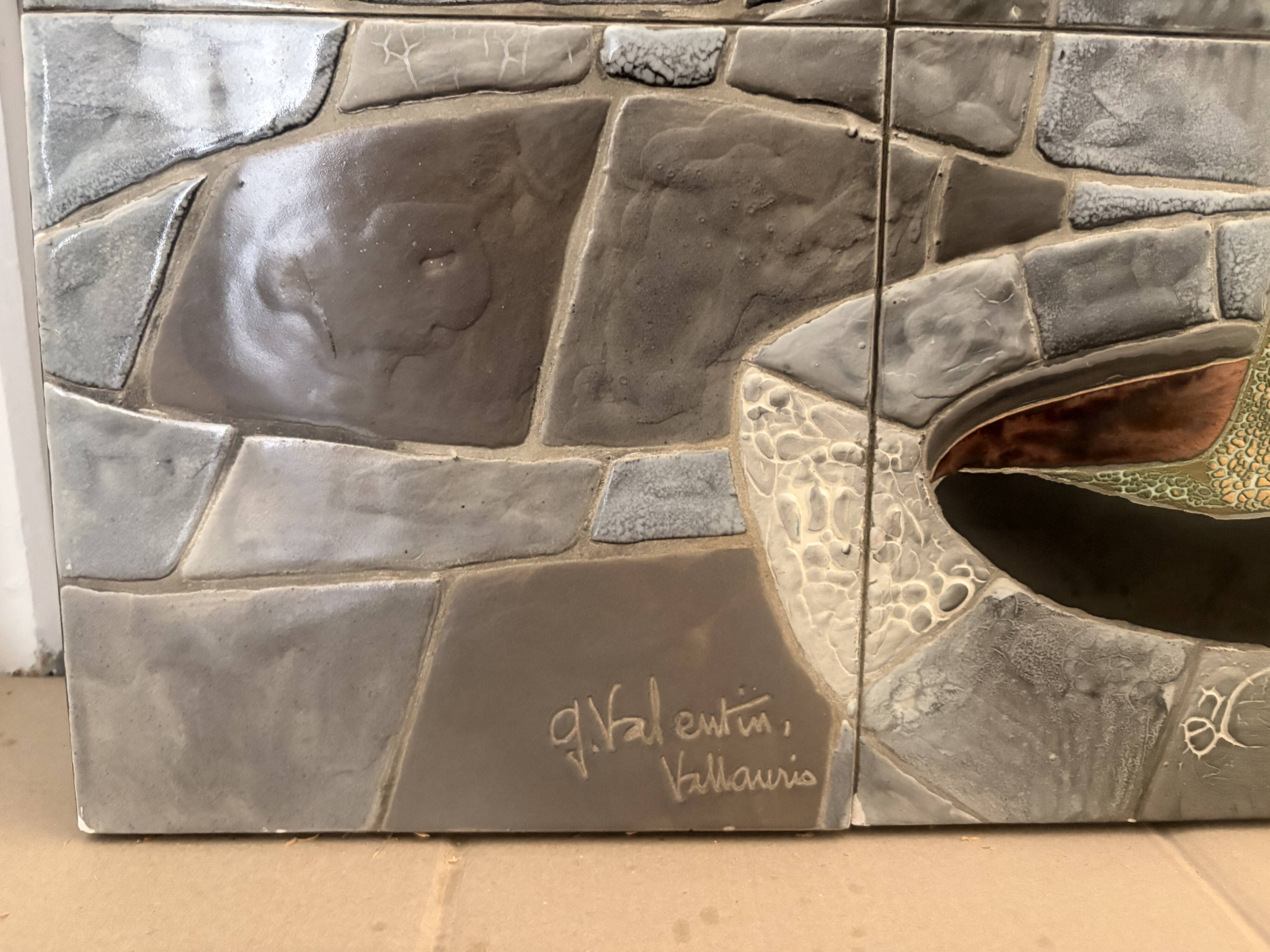 G. Valentin – Galerie Les Archanges Vallauris - large wall ceramic