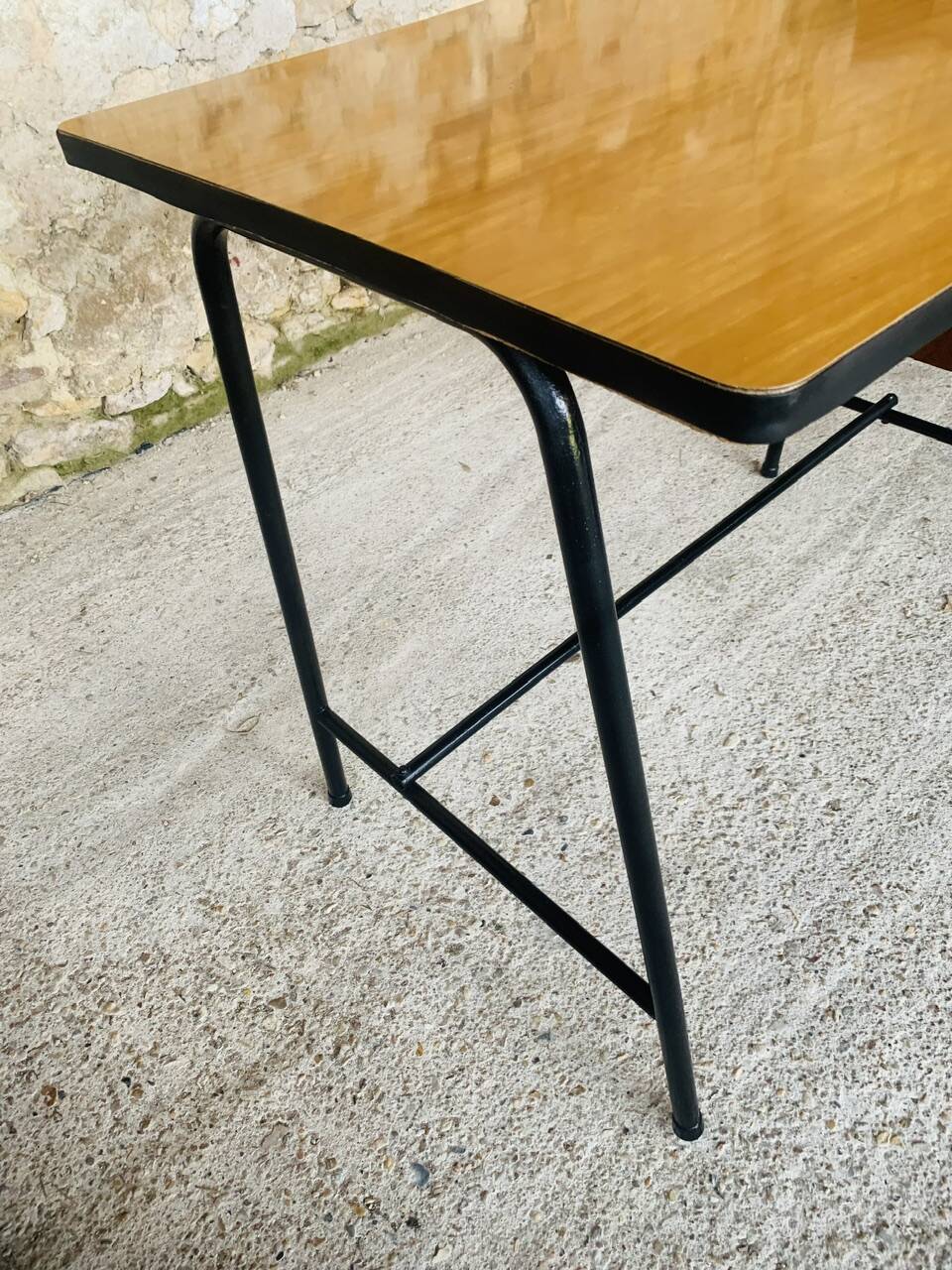 Vintage metal and formica desk with 2 drawers, circa 60's