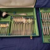 Antique silver-plated flatware set. Complete service for 12 people.