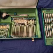 Antique silver-plated flatware set. Complete service for 12 people.