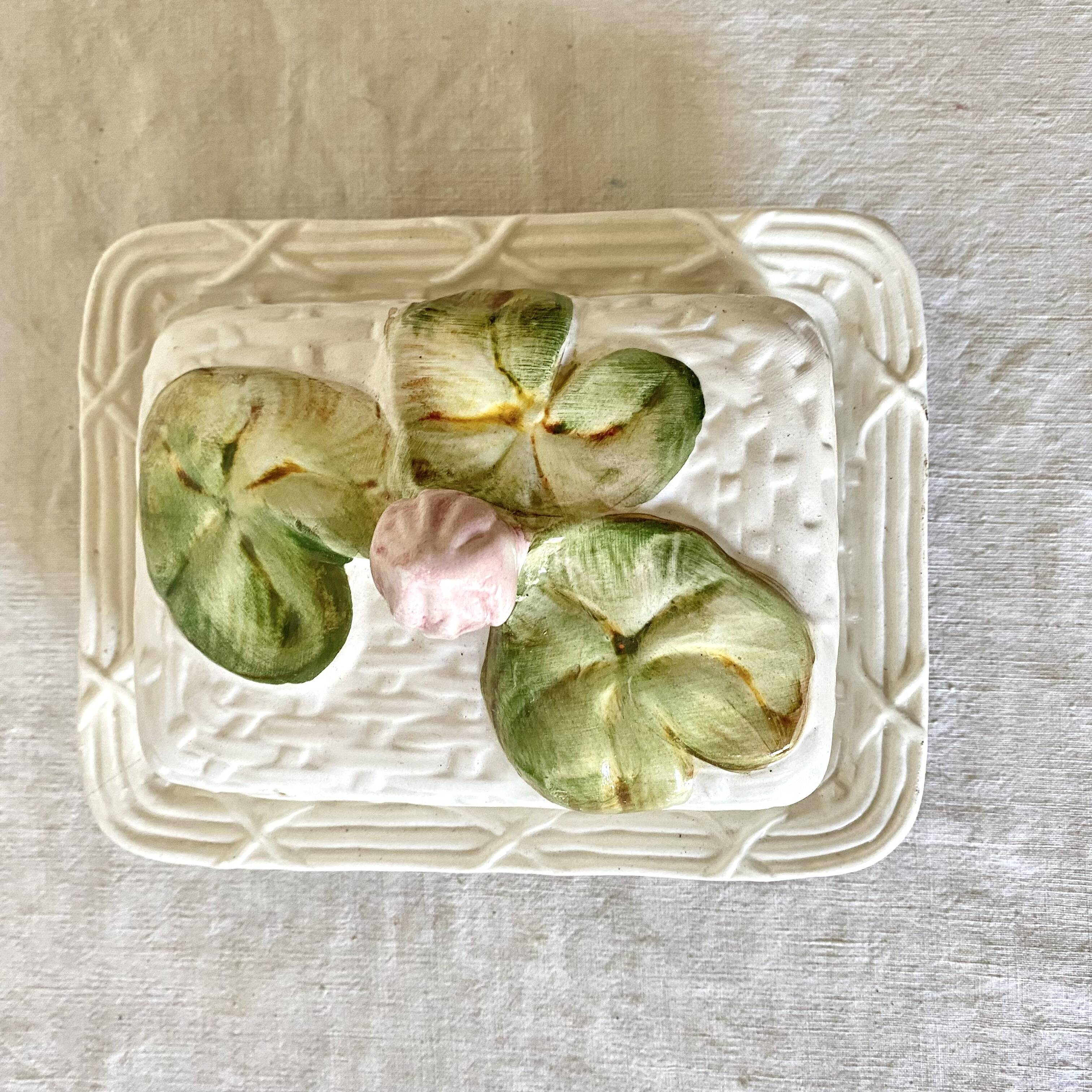 Slush butter dish, water lily