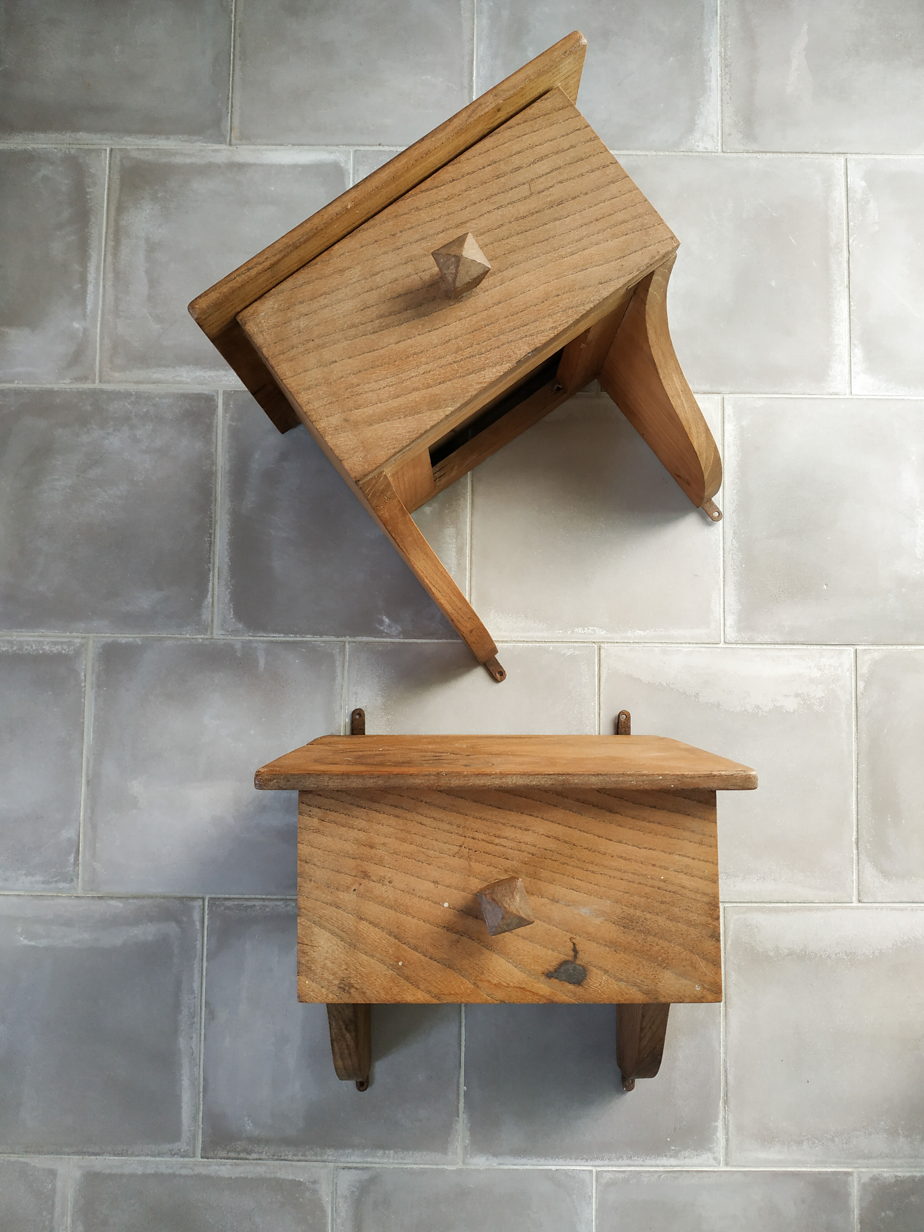 Old wooden wall console