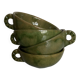4 green glazed earthenware bowls with handles from Biot, 1960
