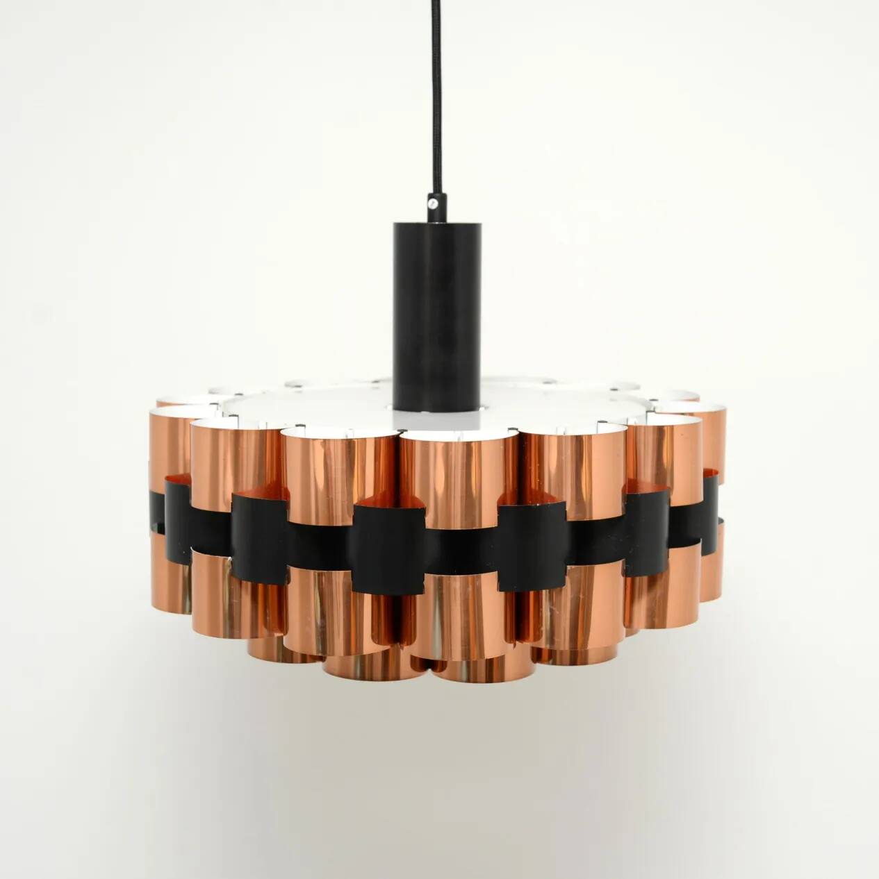 Copper lamp by Werner Schou for Coronell Elektro, 1970s