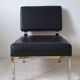 Chrome metal and imitation leather armchair from the 50s