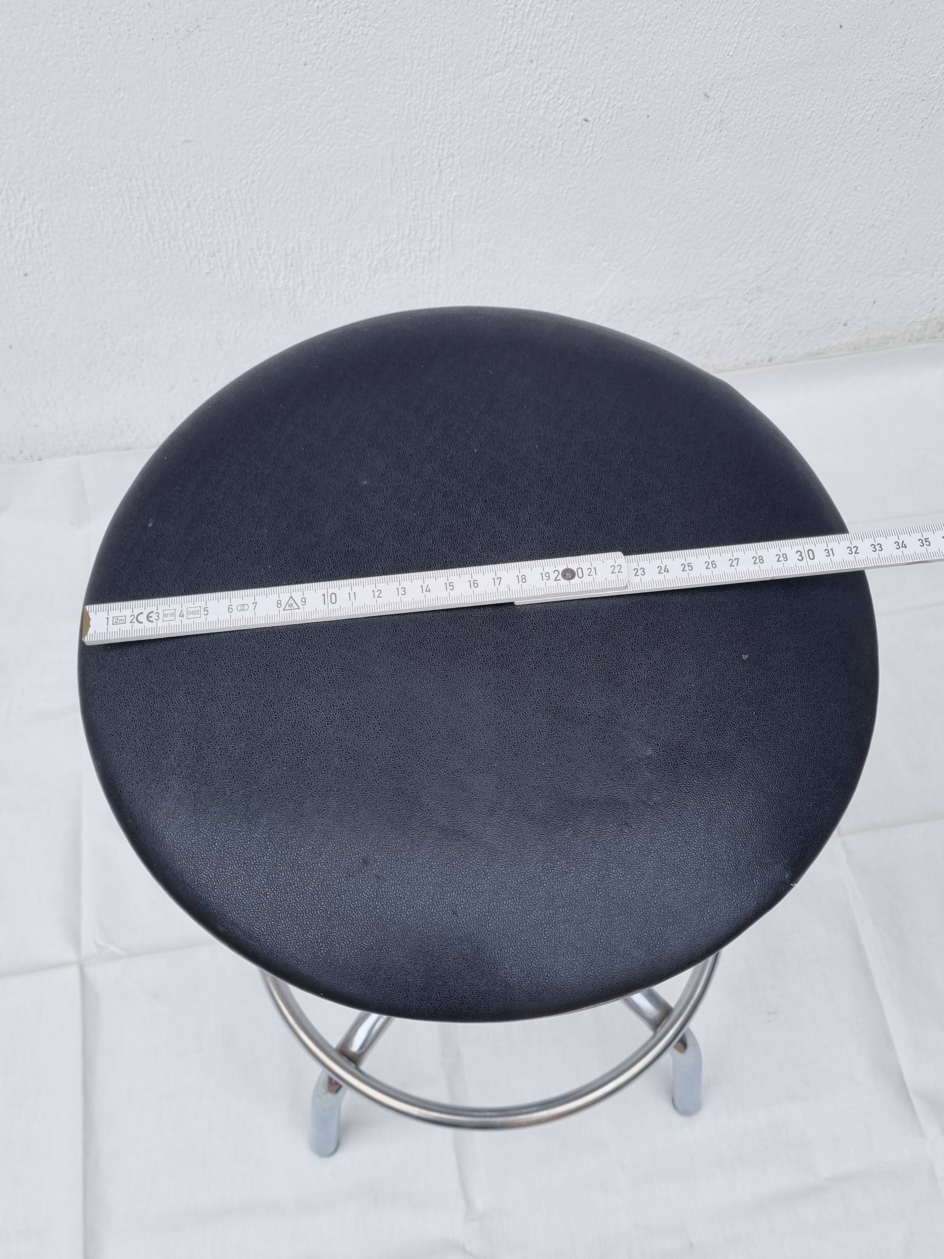 Vintage adjustable chrome stool 56 cm