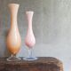 Duo of soliflores vintage glass and opaline