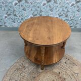 Round oak coffee table (refurbished)