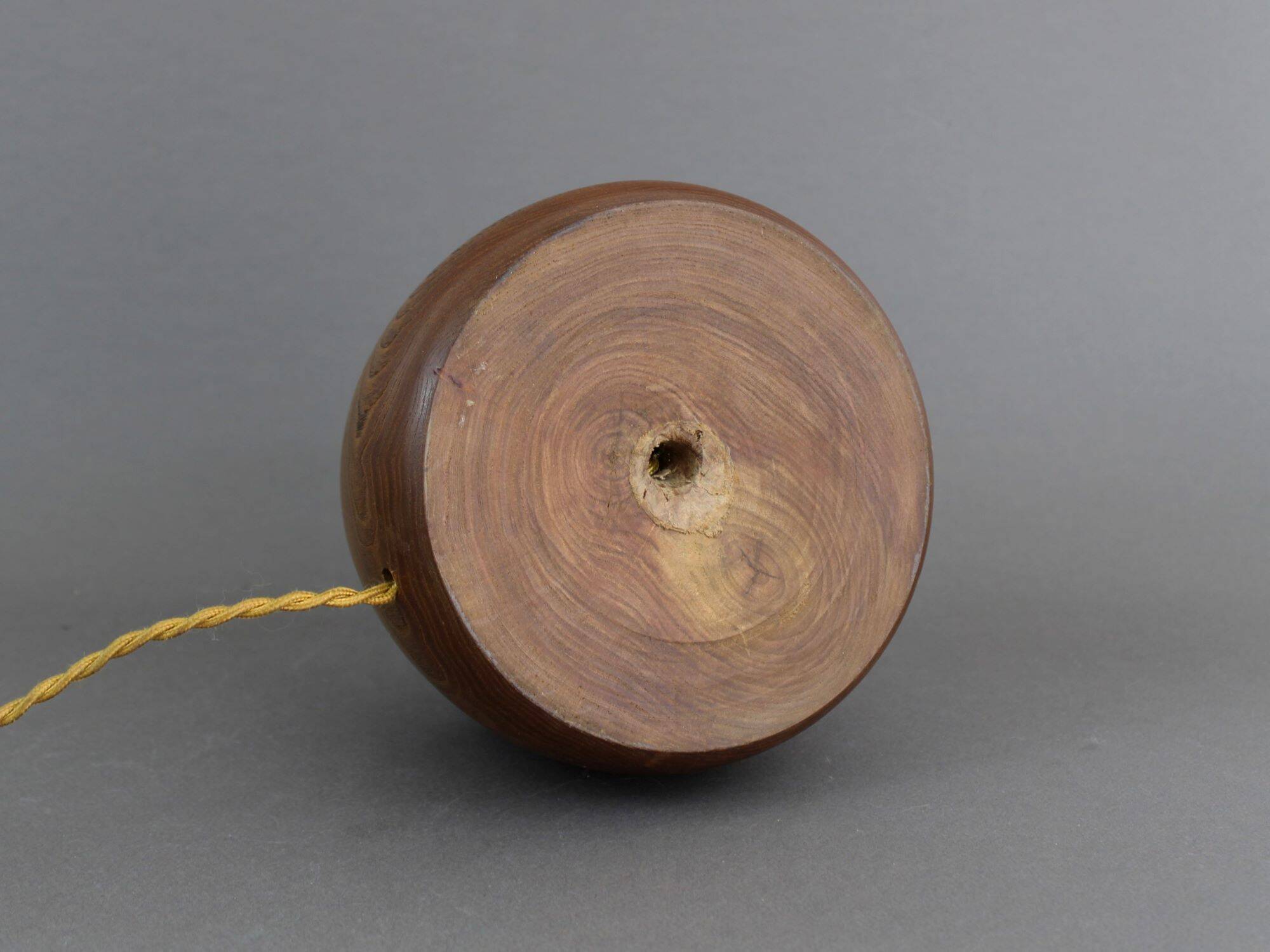 Vintage 50s solid elm wood lamp base