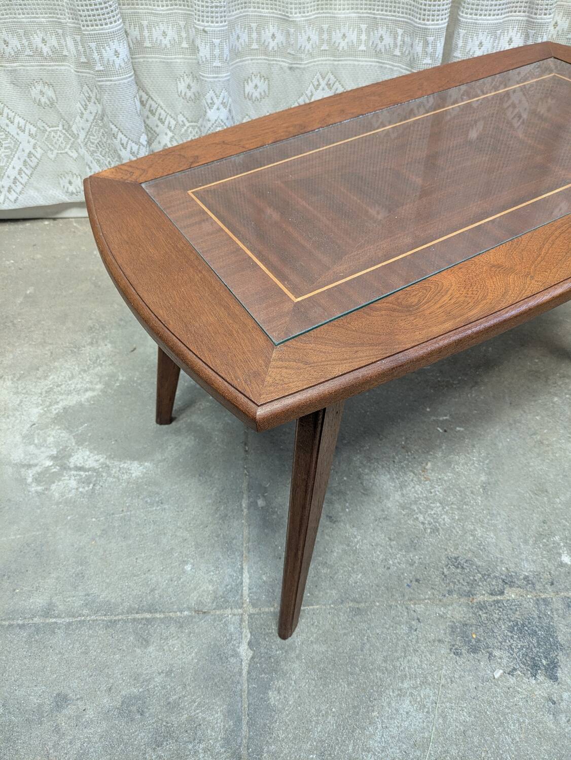 Wood and glass coffee table