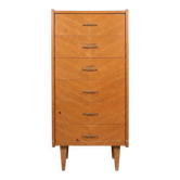 1950s weekly planner, 6-drawer chest of drawers for a design bedroom, vintage retro.