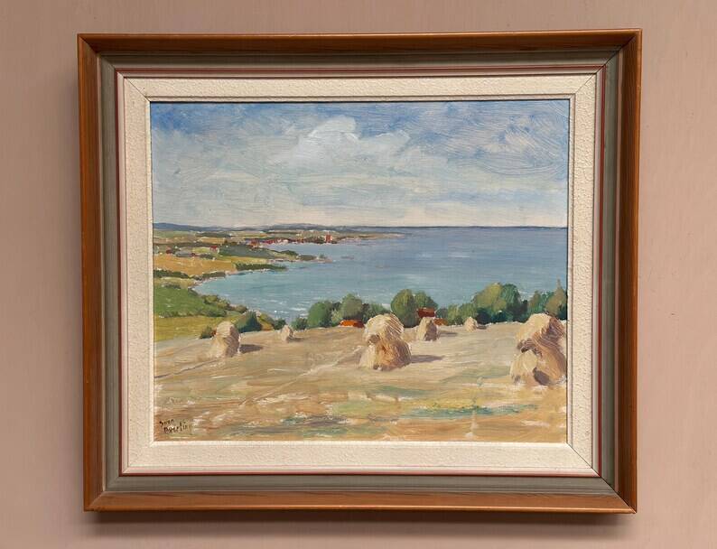 Original Swedish Oil on Panel – “Landscape” by Sven Atterling – Signed – Vintage & Framed – 57 × 49 cm (22.4" × 19.3")