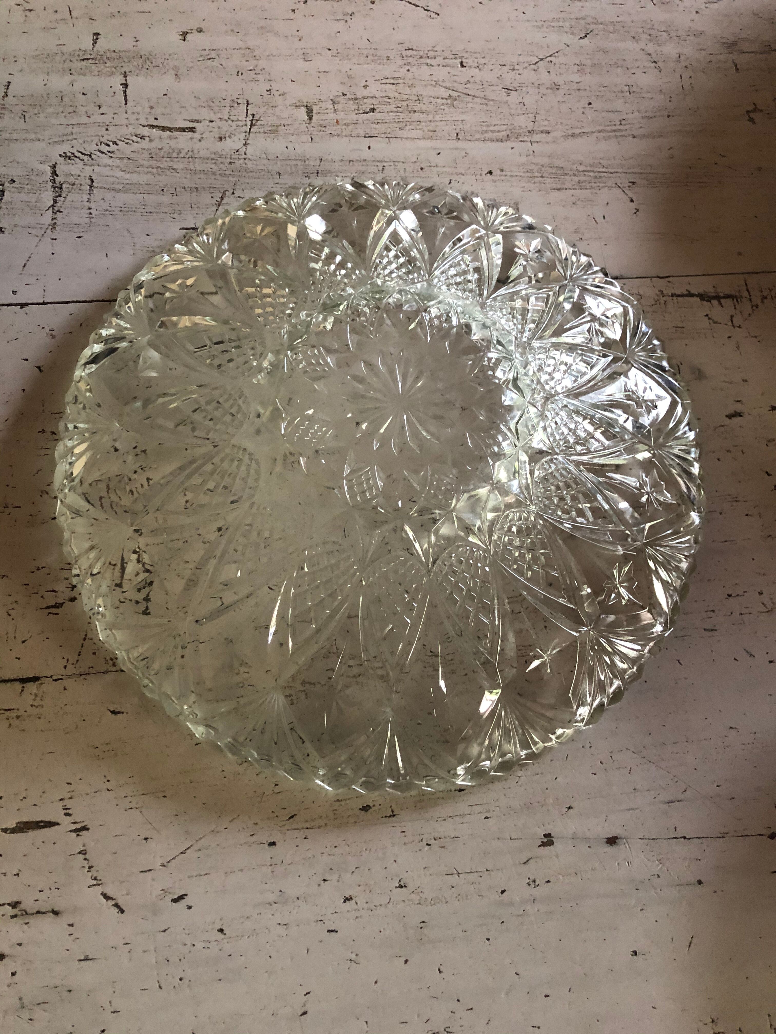 Chiseled glass dish
