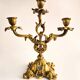 French Dessert Set: Candelabrum and "Feuille" Tray in Gilded Bronze
