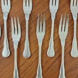 Set of Boulenger silver metal fish forks