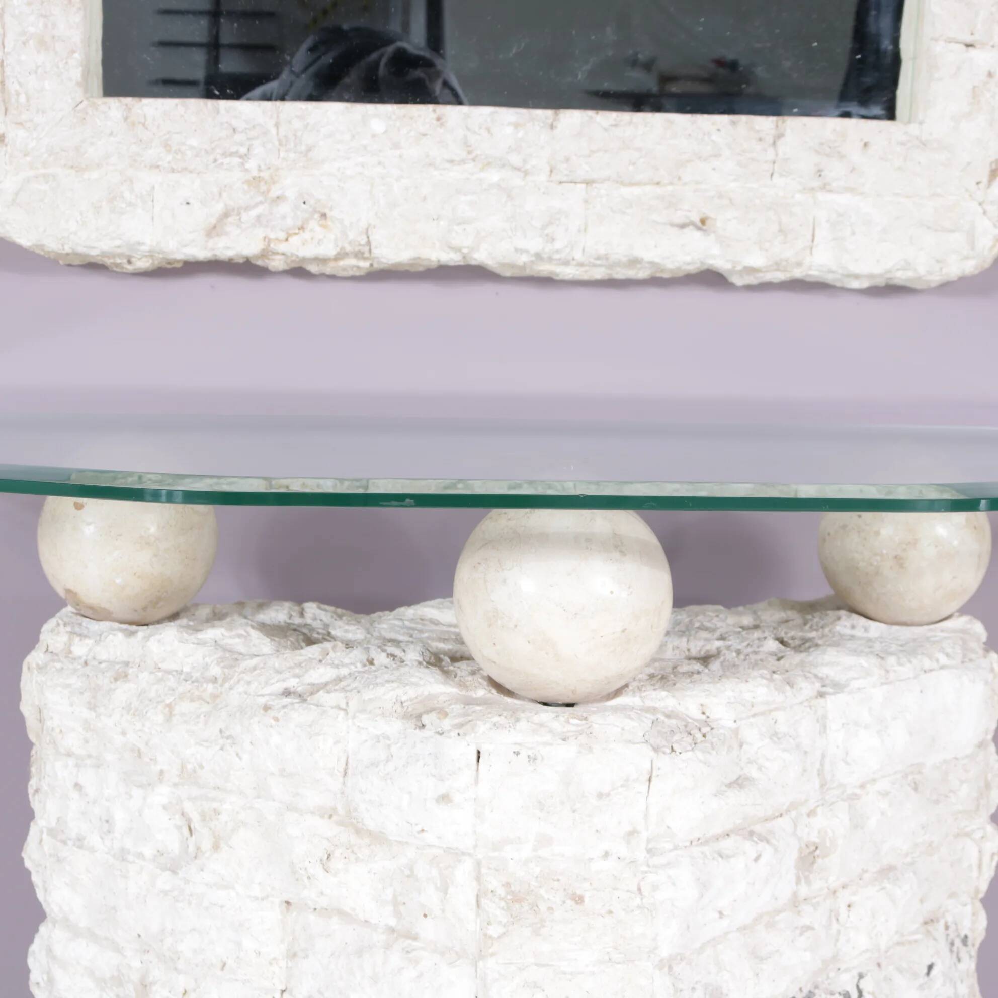 1980s console table with mirror by Magnussen Ponte, Italy