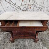 Console in walnut and marble, early 19th century