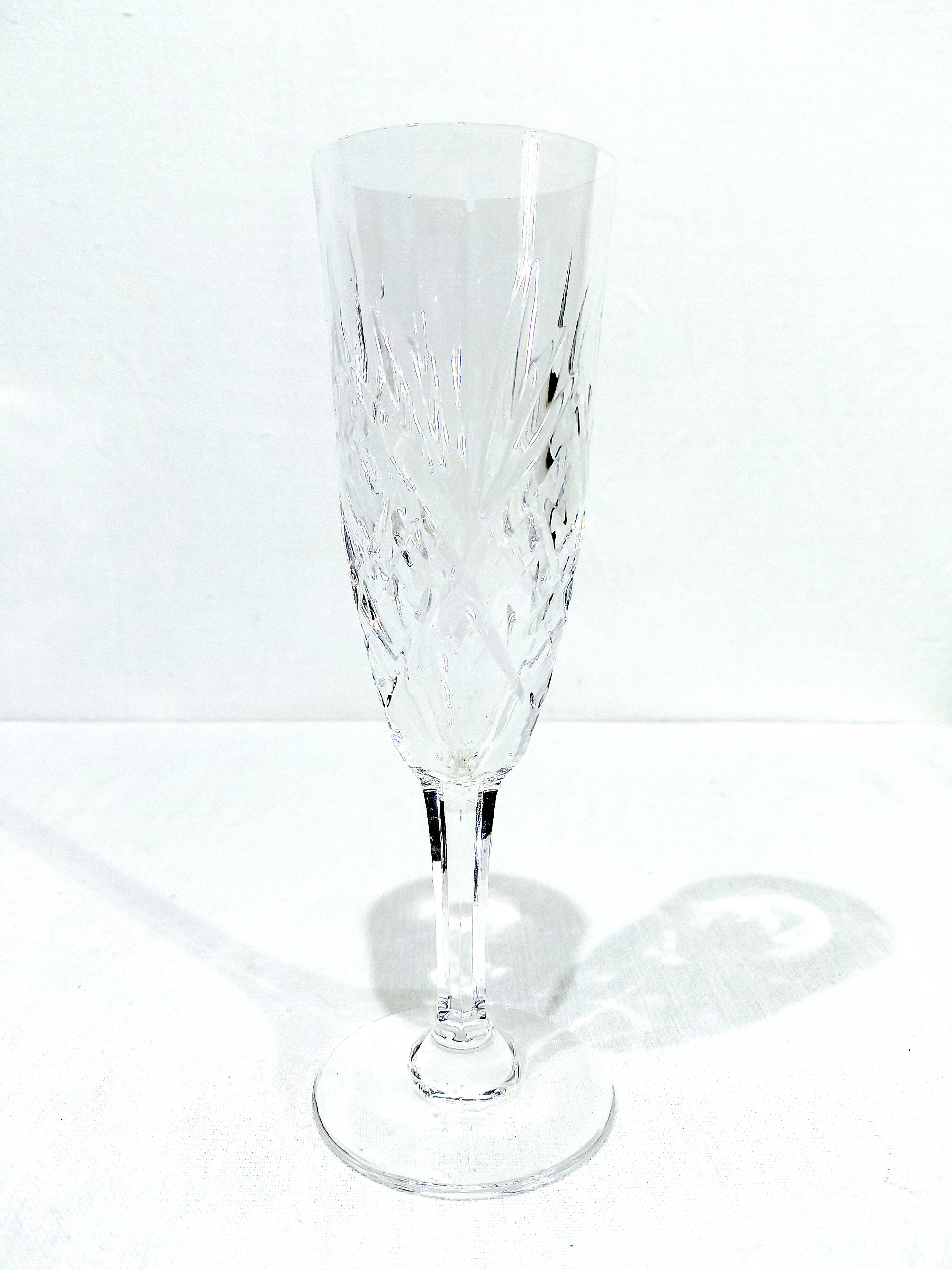 SAINT-LOUIS - CHANTILLY MODEL - 8 CHAMPAGNE FLUTES