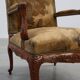 Carved Walnut Armchair with Cabriole Legs and Tapestry Upholstery, France