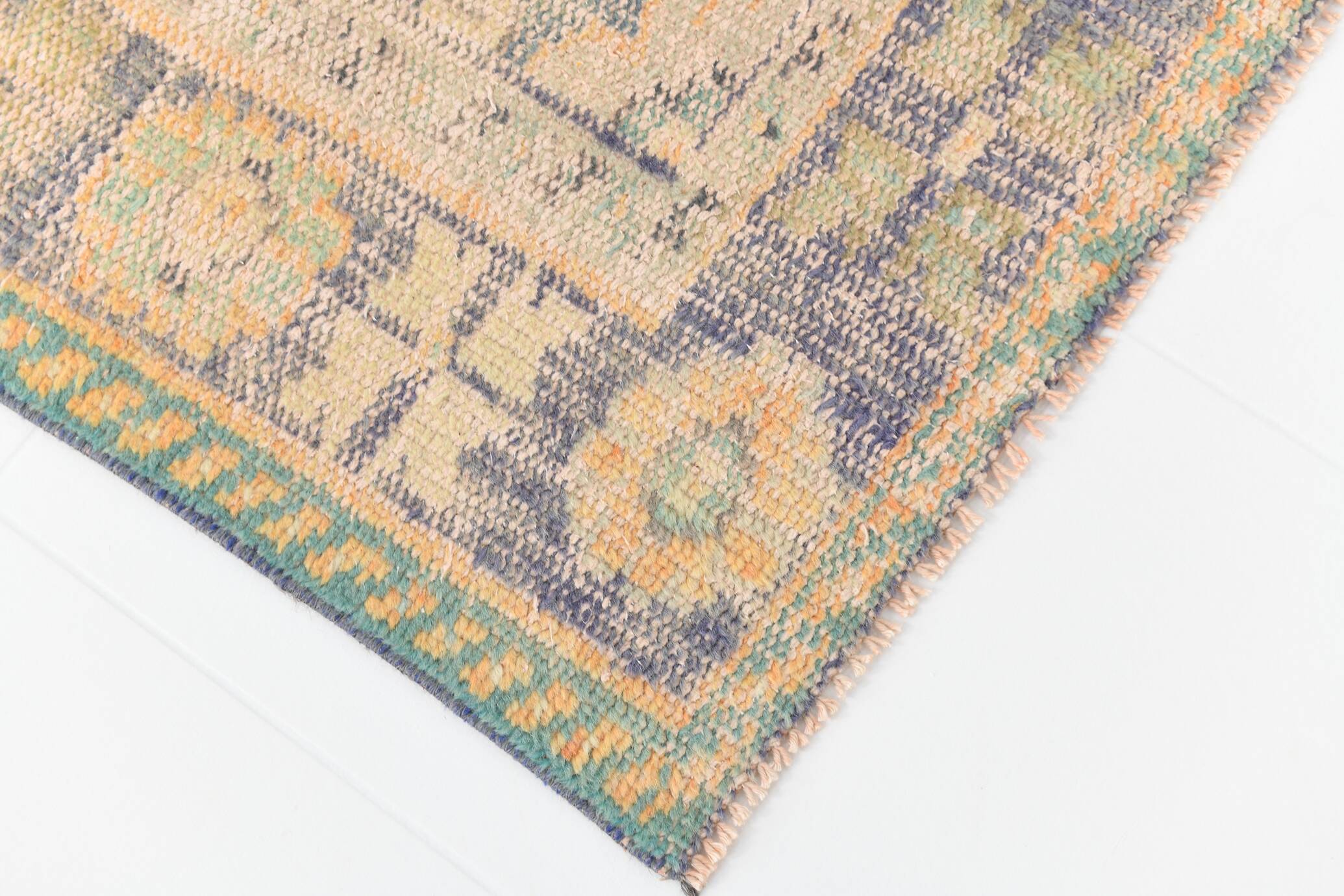 7x10 Vintage Peach Beige Large Area Turkish Vintage Rug, 195x313Cm