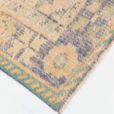 7x10 Vintage Peach Beige Large Area Turkish Vintage Rug, 195x313Cm