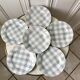 Set of 6 flat plates digoin sarreguemines model "scottish" sky blue 40s-50s