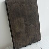 Old wooden plateau with floral tiles