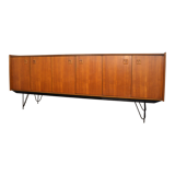 Scandinavian teak and metal row lb Larsen Kofod