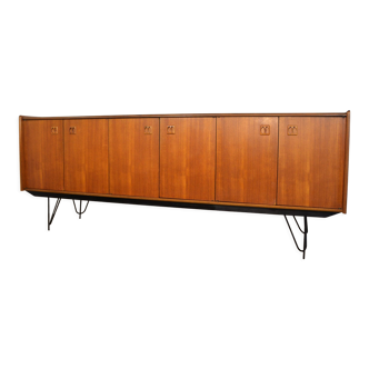 Scandinavian teak and metal row lb Larsen Kofod