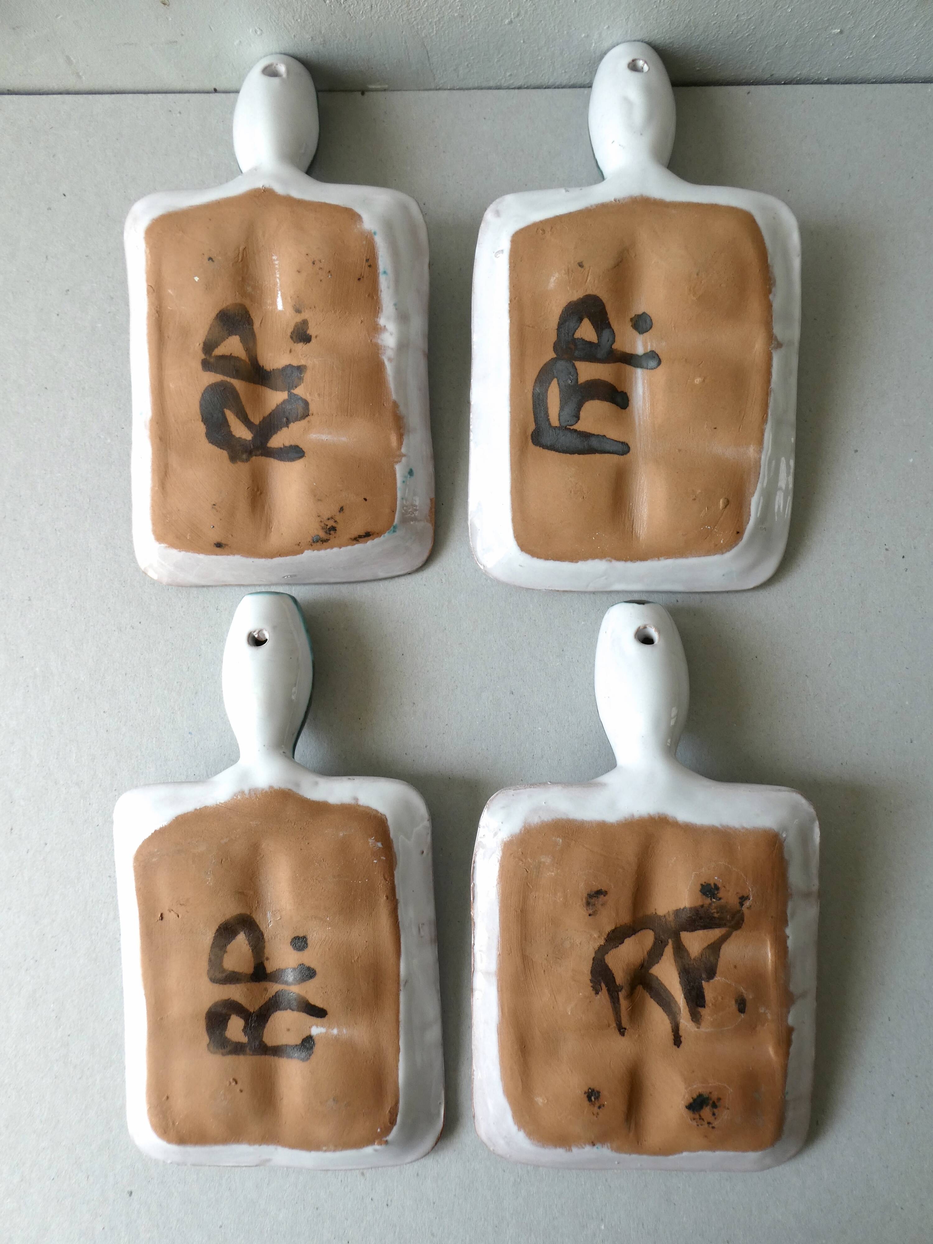 Set of 4 ceramic cups Picault, Vallauris