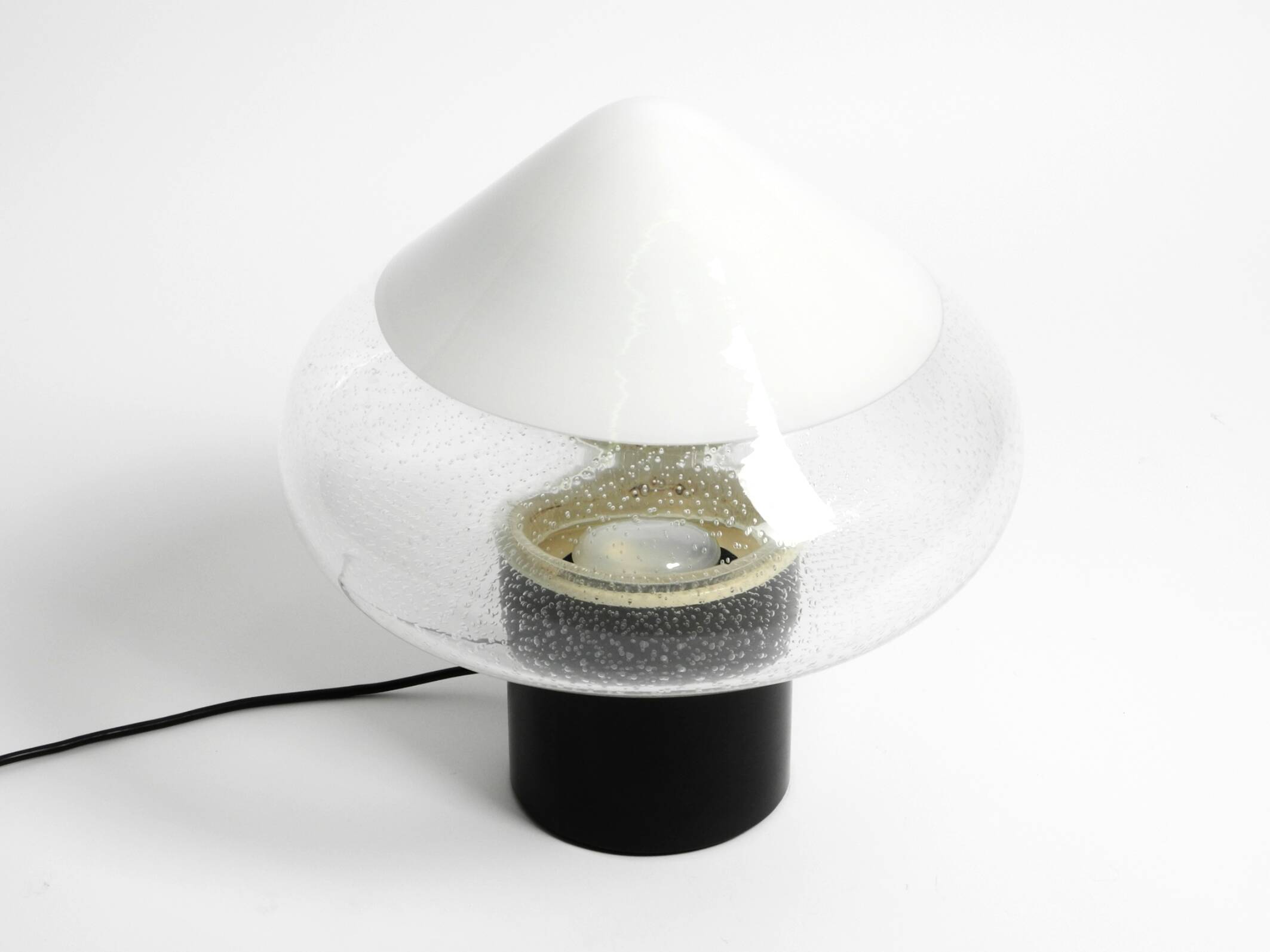 Lampe de table en verre de Murano en deux pièces des années 1960 par Roberto Pamio pour Leucos