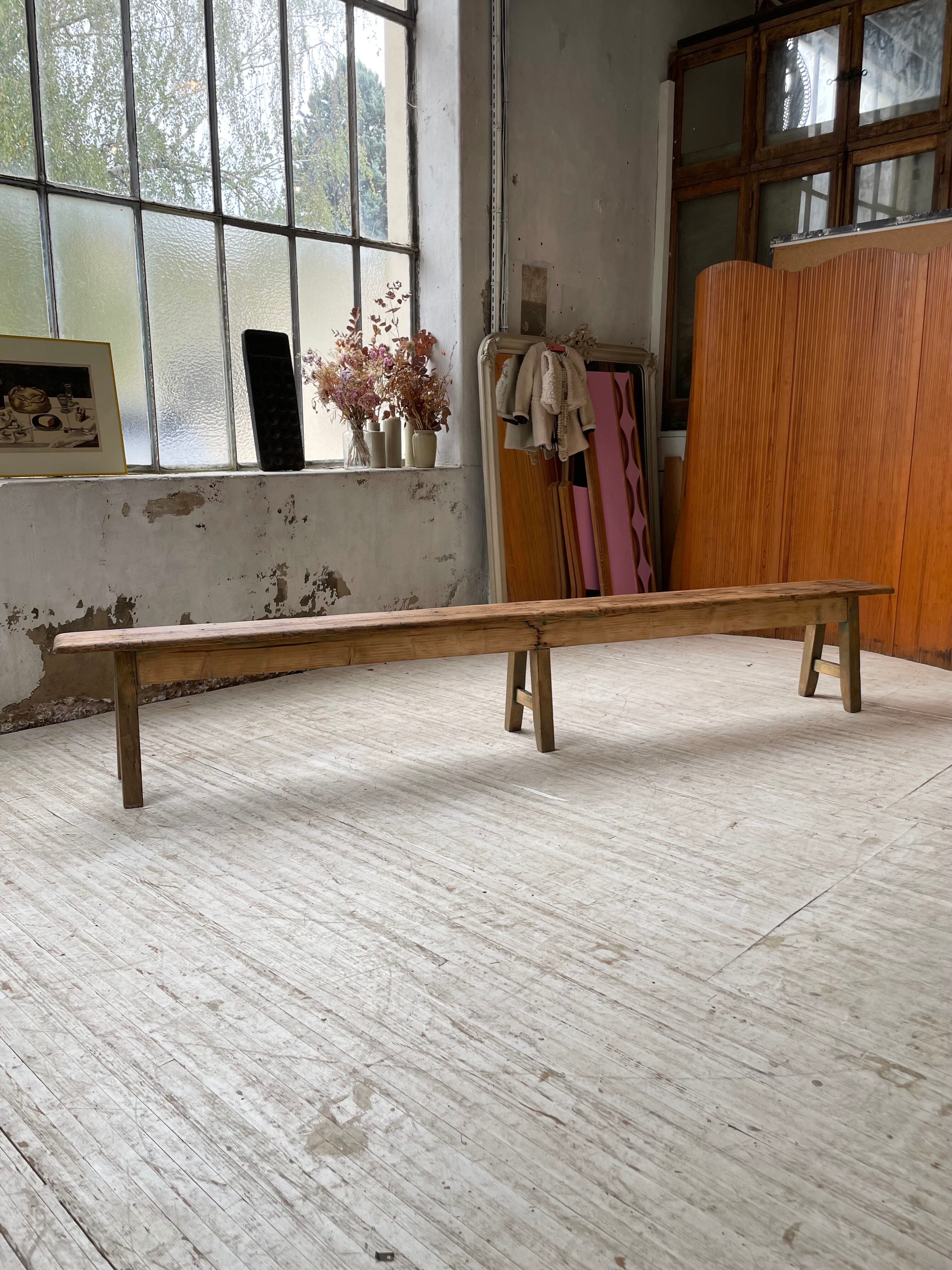 Pine farmhouse bench 280 cm
