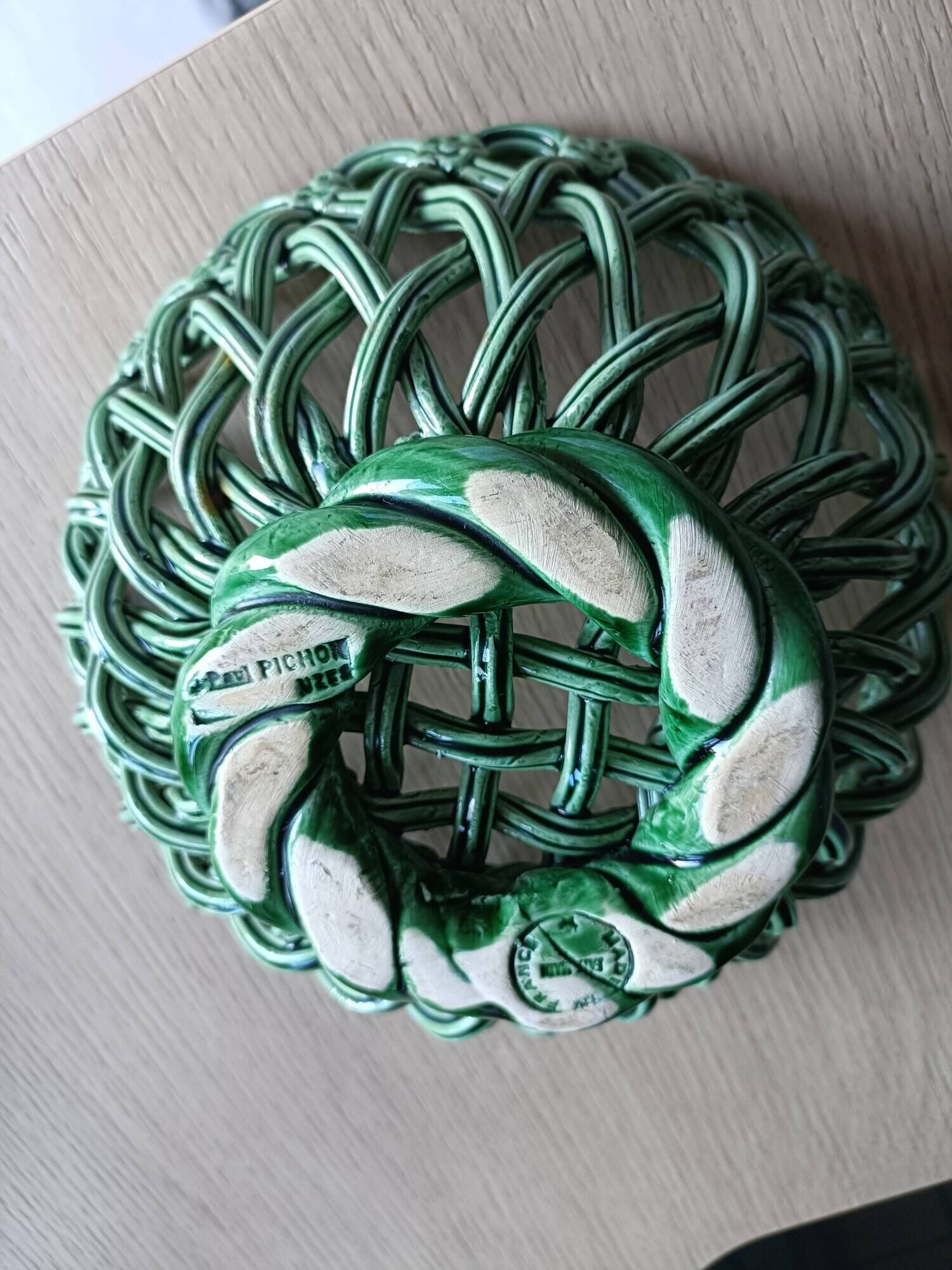 Paul Pichon Uzès woven ceramic cup basket