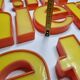 Set of 19 "pop" sign letters, 20 cm