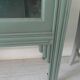 Console, buffet, vitrine peu profond sublimé en vert fumé, plateau bois.