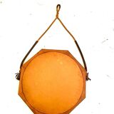 Vintage octagonal teak mirror in scandinavian style, Italy 1960 's