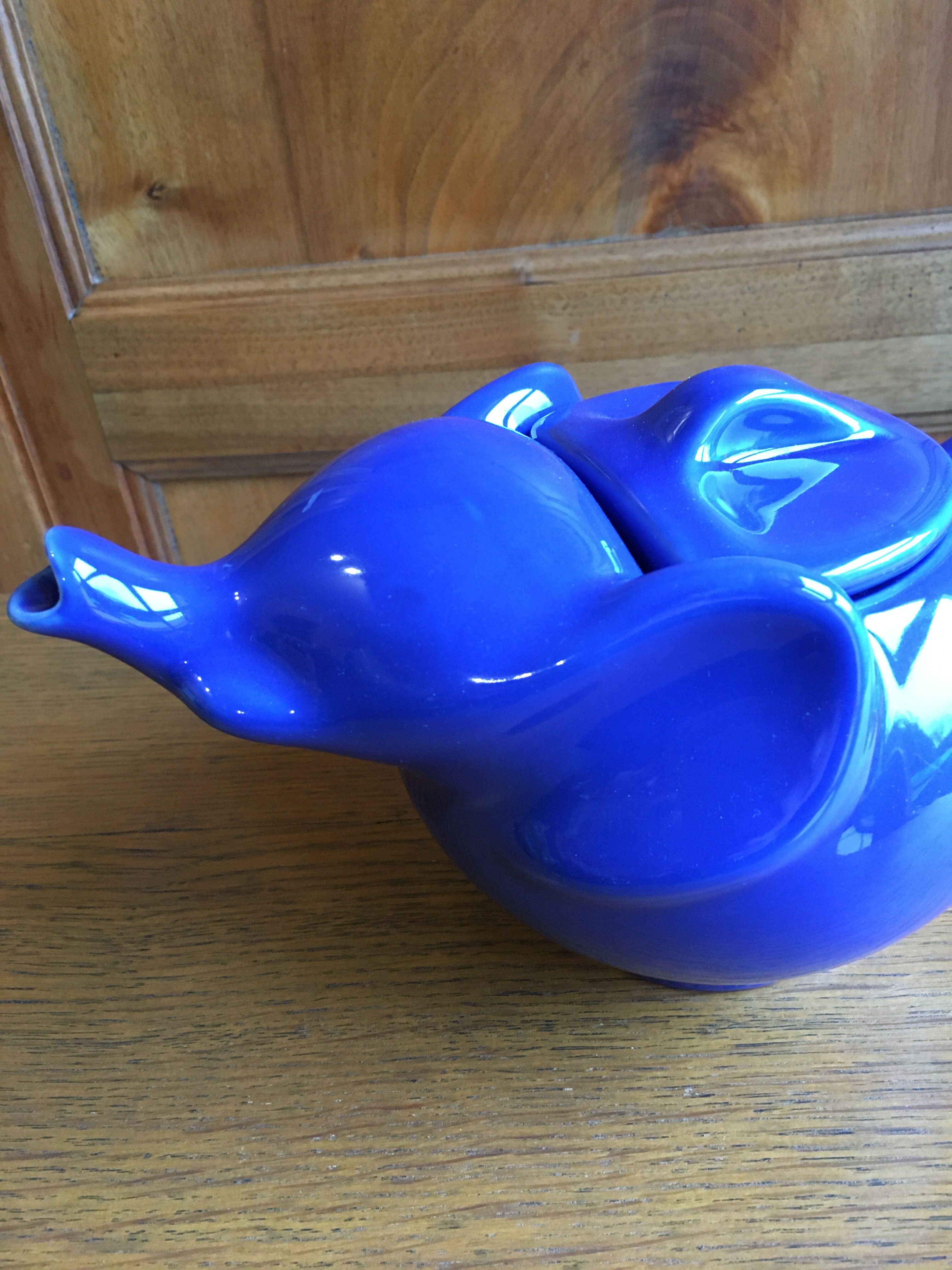 Elephant blue teapot