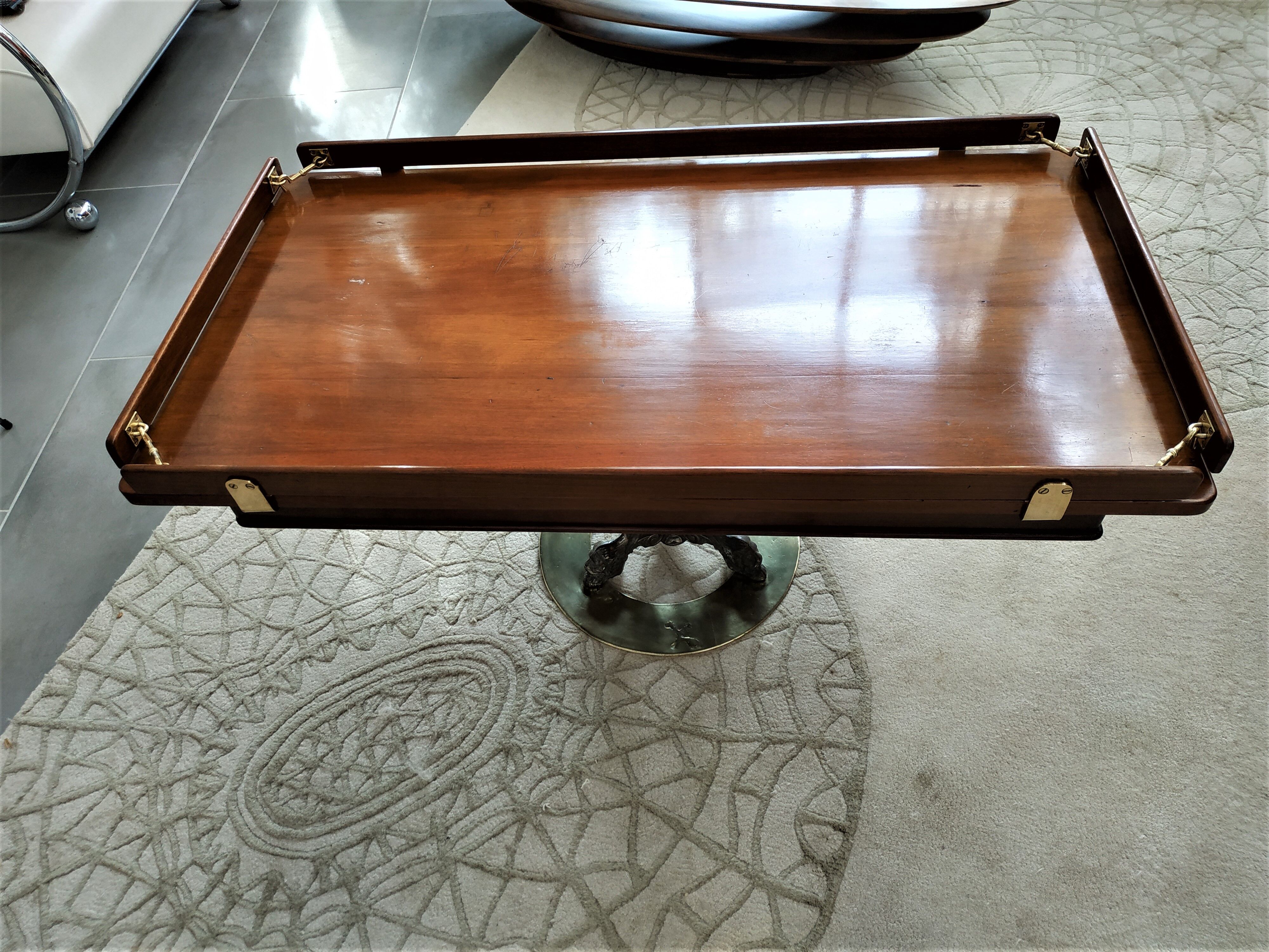Marine bass table in solid mahogany