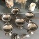 Ice cream cup with spoons, vintage stainless steel