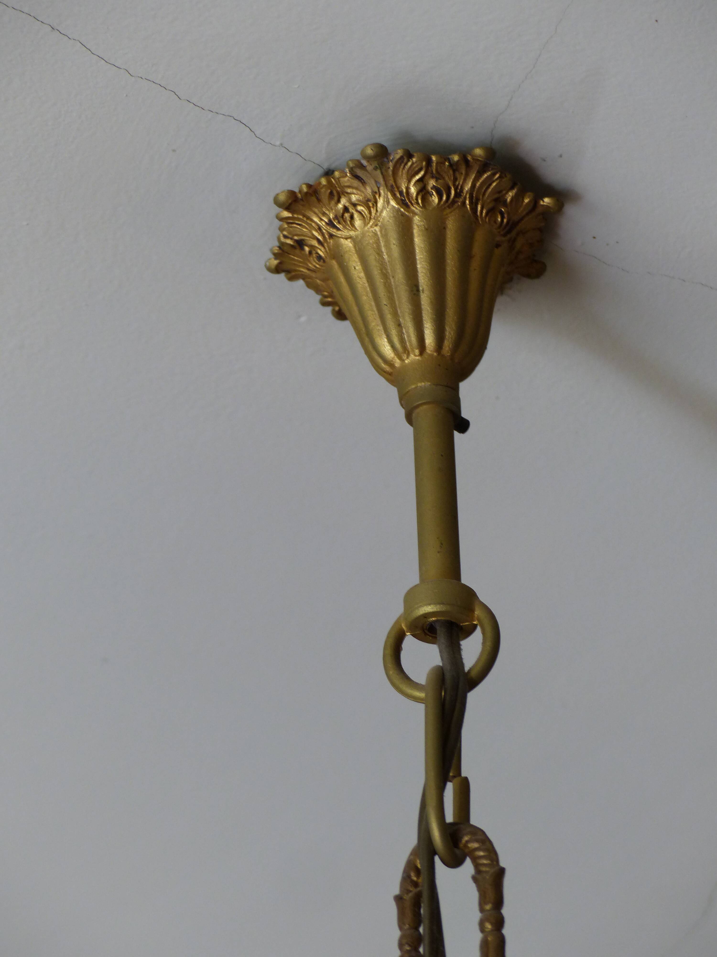 Bronze chandelier - branches with tassels