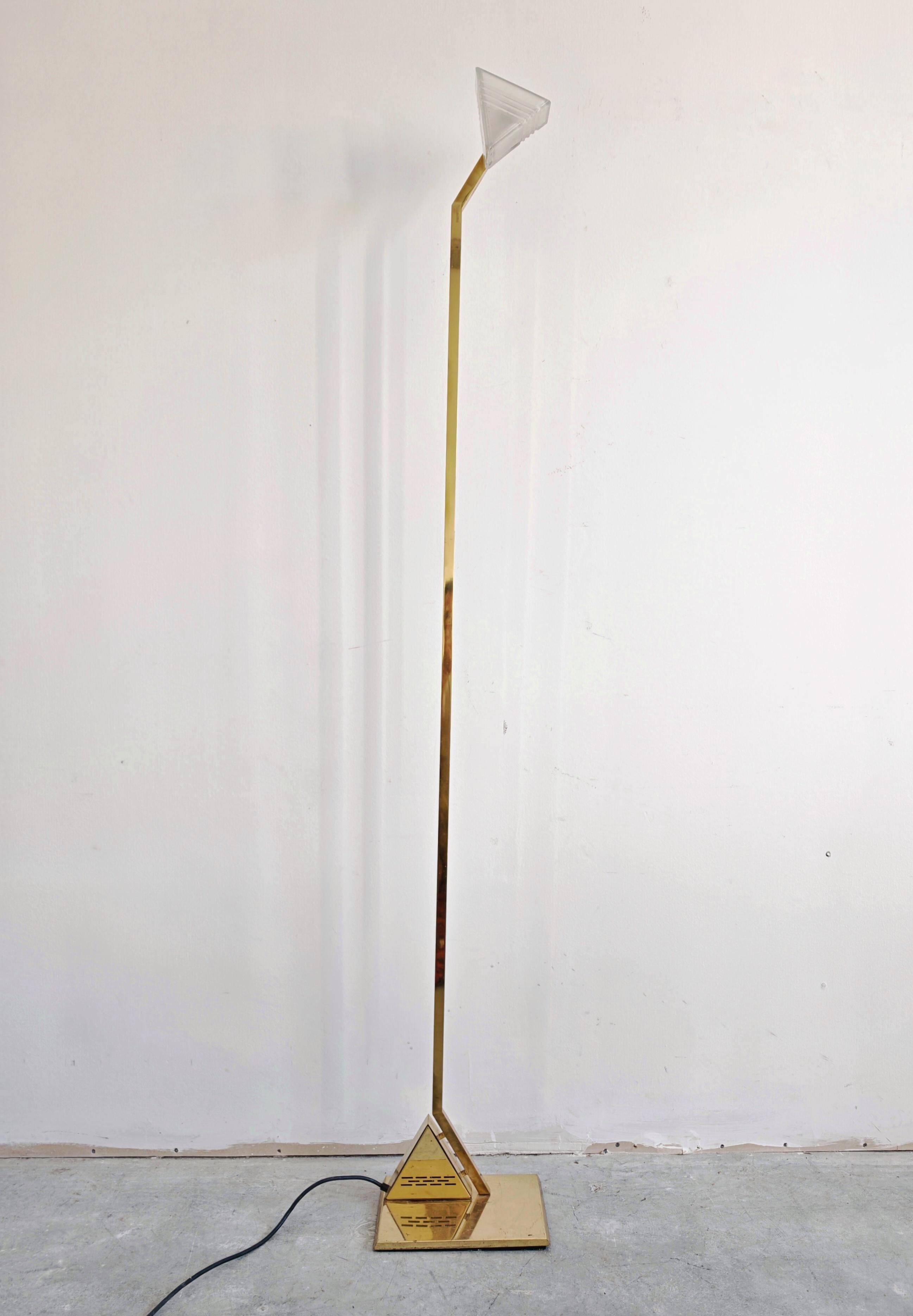 Mid Century Modern brass floor lamp by Peill & Putzler