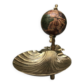 brass shell ashtray terrestrial globe