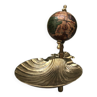 cendrier laiton coquille globe terrestre