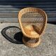 Vintage rattan and wicker armchair