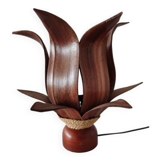 Lotus palm shell bedside table lamp