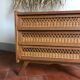 Vintage wood and rattan chest of drawers