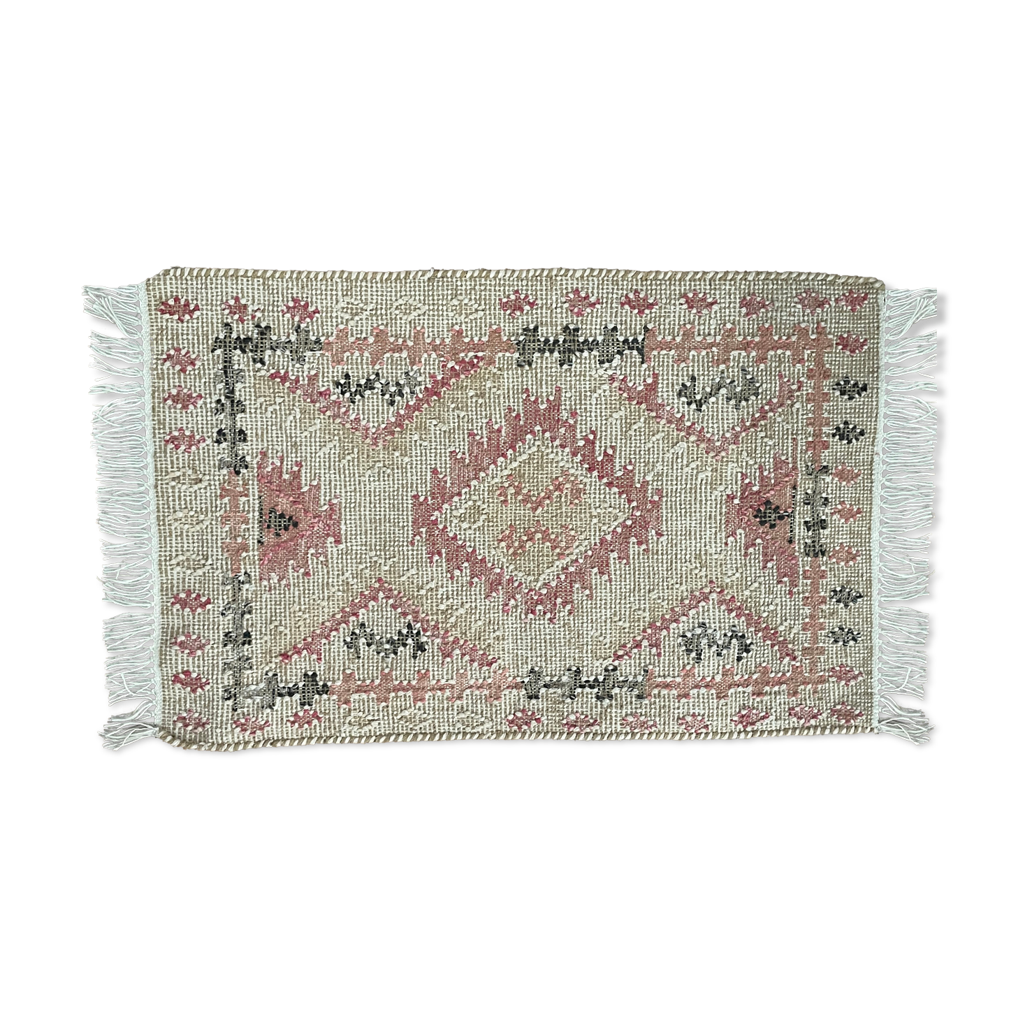 Tapis Kilim tissé à la main en coton chanvre Indien traditionnel
