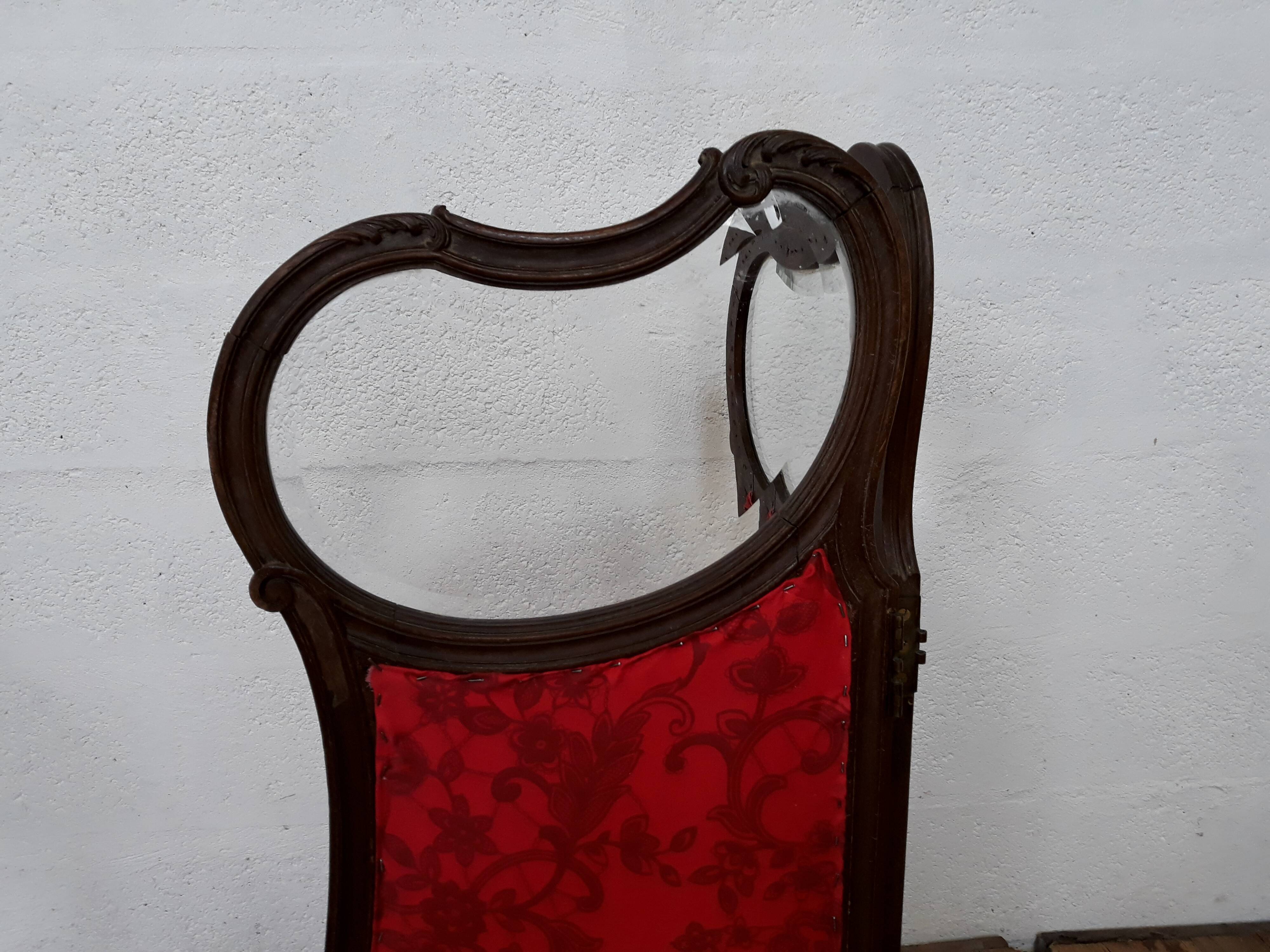 Screen carved wood glass beveled