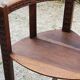 Set of three brutalist tripod armchairs in carved solid oak
